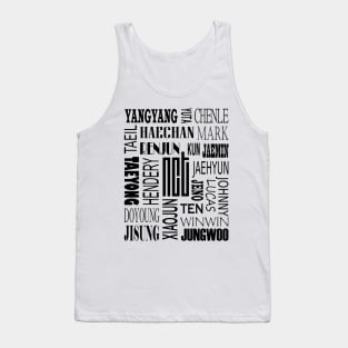NCT MEMBERS NAMES AND LOGO COLLAGE BLACK Tank Top